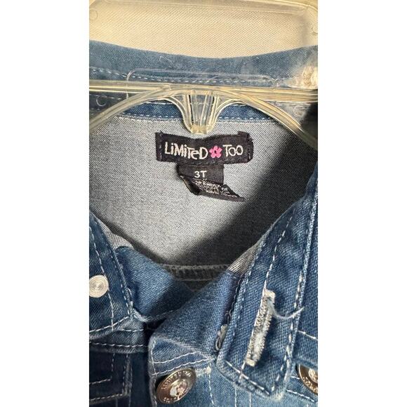 Limited Too Girls Denim Vest Size 3T – Sleeveless Jean Vest, Medium Wash - Picture 10 of 13